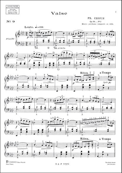 Valse Op 69 N 1 - pro klavír